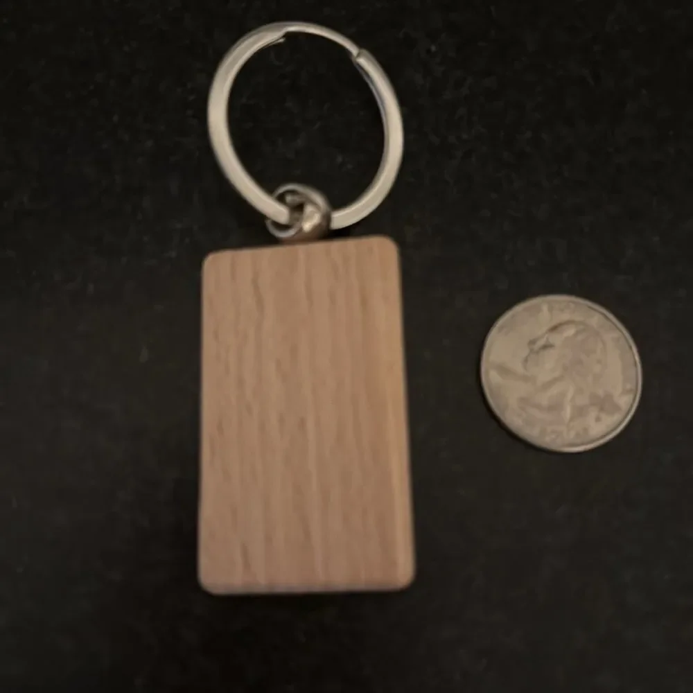 50 Unfinished Wood Rectangle Keychains – Bulk DIY Craft